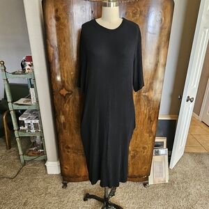 Johnny Was Black Knit Midi Dress